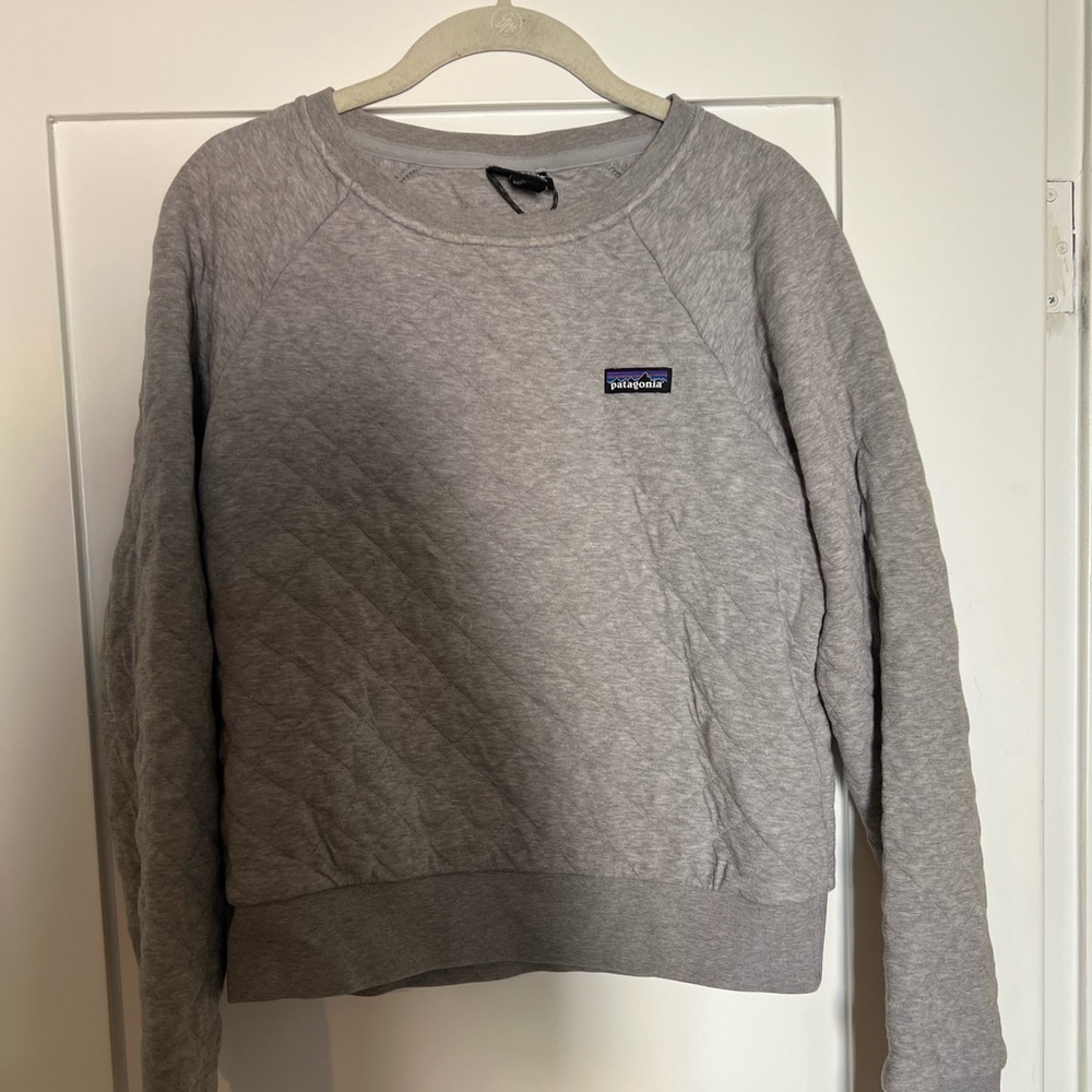 Patagonia Grey Quilted Crewneck Sweater